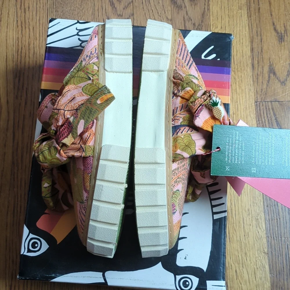 NIB FARM Rio Bow Mule Platform Sneaker Summer Dream Canvas Print Womens Size 6.5